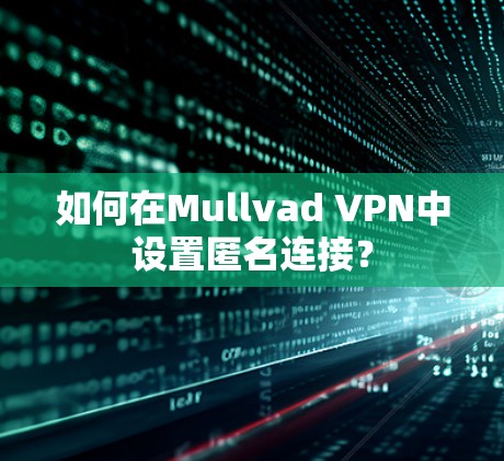 如何在Mullvad VPN中设置匿名连接?